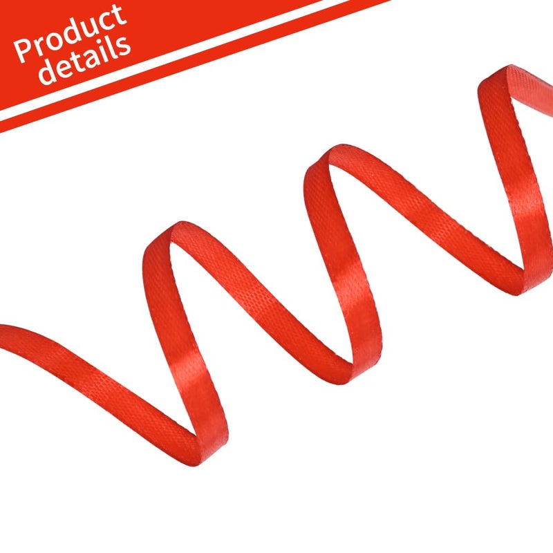 TONIFUL 1/4 Inch x 100yds Red Satin Ribbon, Thin Solid Color Satin Ribbon for Gift Wrapping, Crafts, Hair Bows Making, Wedding Party Decoration, Invitation Cards, Floral Bouquets,Christmas - Image 3