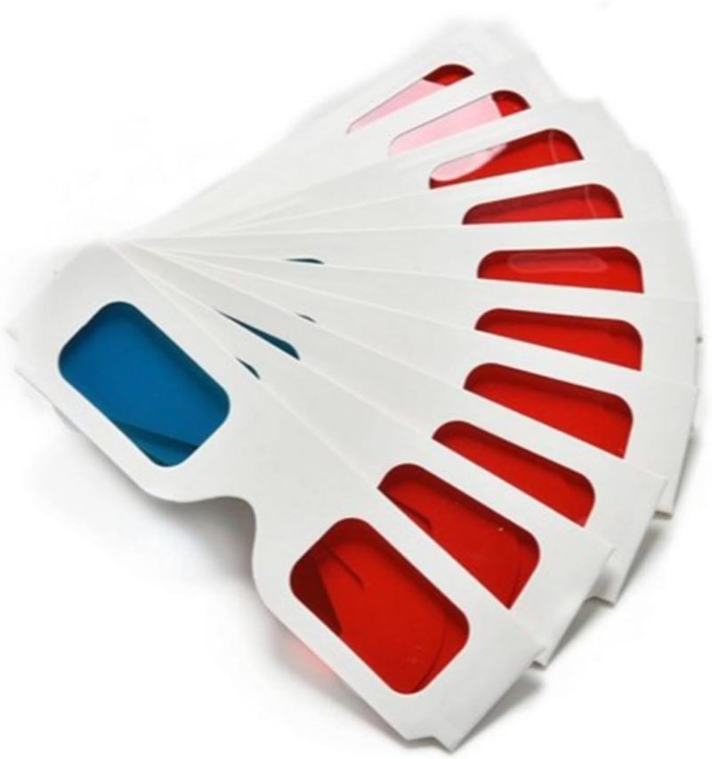 3D Paper Glasses 50 Pairs Lightweight White Cardboard Frame - Immersive Red Cyan Anaglyph Design 3D Viewing Glasses for Home Events Commercial 3D Content Enjoyment - Image 1