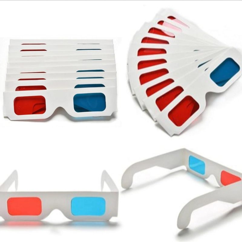 3D Paper Glasses 50 Pairs Lightweight White Cardboard Frame - Immersive Red Cyan Anaglyph Design 3D Viewing Glasses for Home Events Commercial 3D Content Enjoyment - Image 2