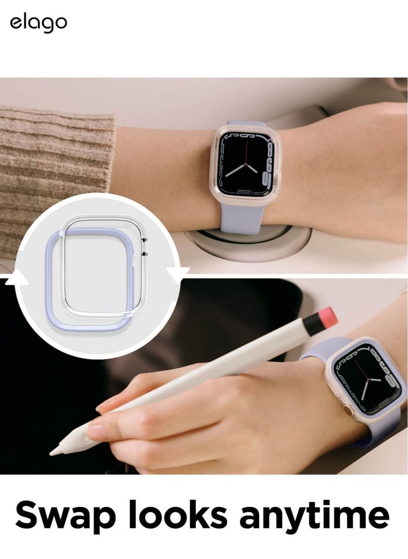 Elago Duo for Apple Watch Series 8/7 (45mm), Series 6/SE/5/4 (44mm) Cover Case - Clear Purple  - Image 4