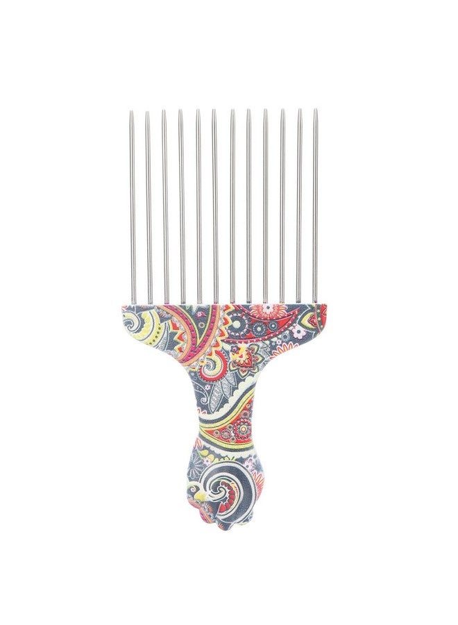 Agatige Hair Pick Combprofessional Afro Stainless Steel Detangle Styling Tool Protable Salon Wide Teeth Combs For Most Curly Hair(K4) - Image 1