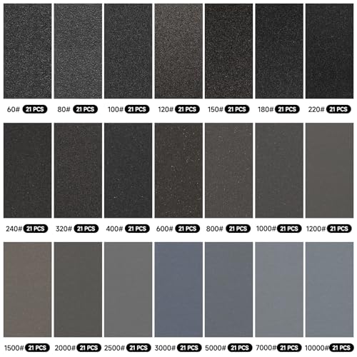 Shineboc Sandpaper 600 Grit, Wet Dry Sanding Sheets9x3.6 inch for Wood Furniture Finishing, Metal Sanding and Automotive Polishing,21 -Sheet - Image 4