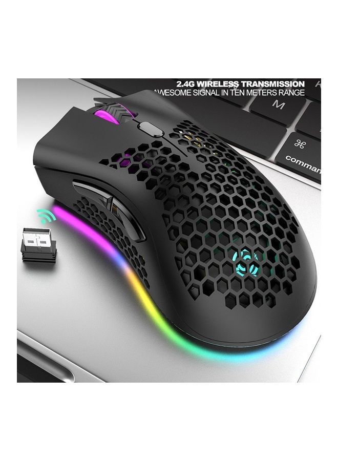 NIBEMINENT Wireless RGB Illuminated Mouse Black - Image 2