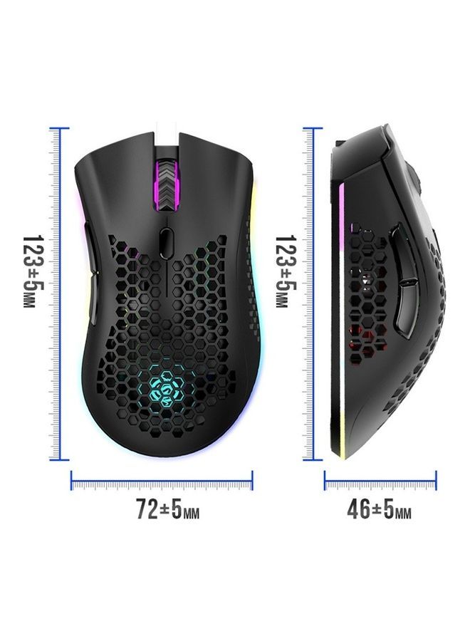 NIBEMINENT Wireless RGB Illuminated Mouse Black - Image 5