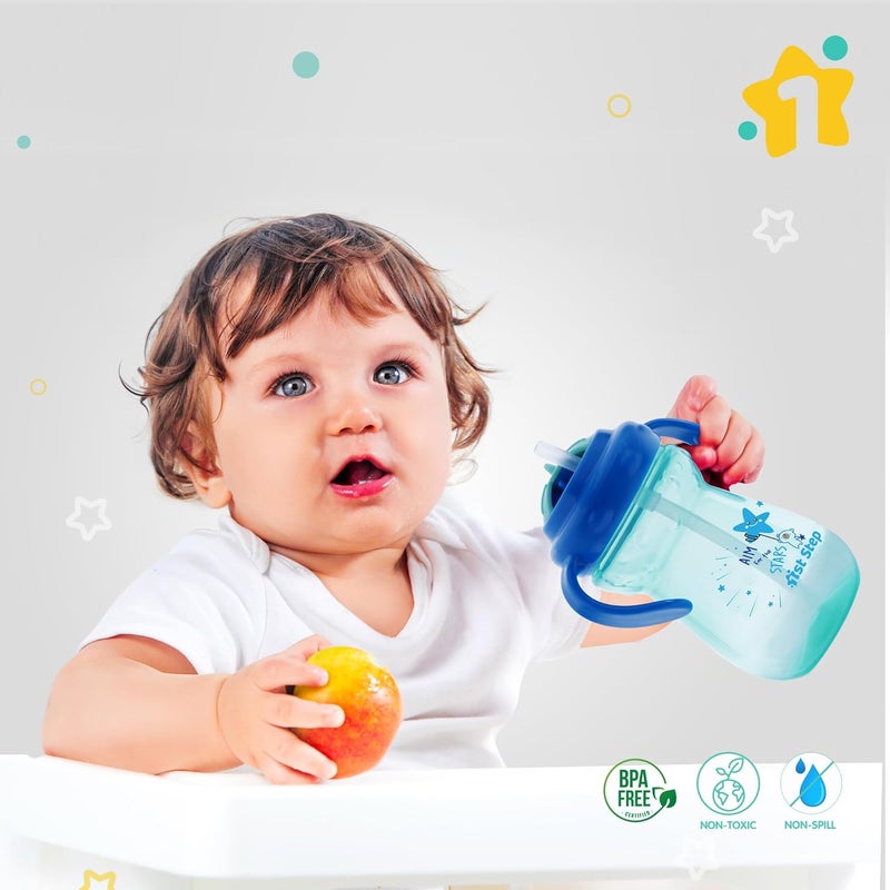 1ST STEP BPA Free Straw Sipper Cup with Twin Handle (Mint Green) - Image 2
