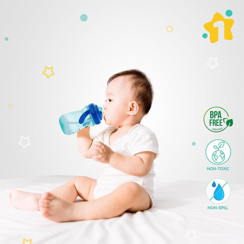 1ST STEP BPA Free Straw Sipper Cup with Twin Handle (Mint Green) - Image 3