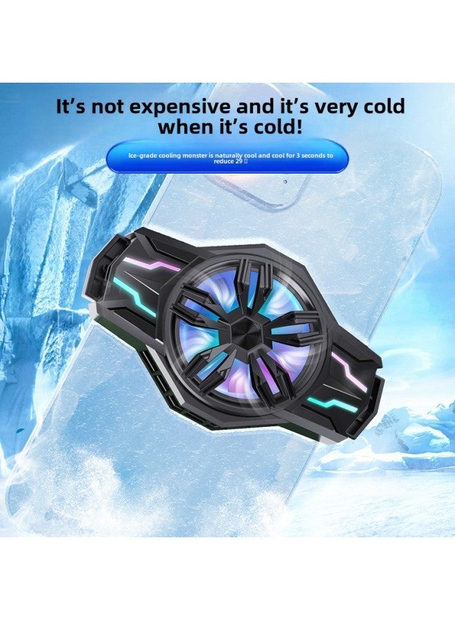 Supply F18 Air-cooled Mobile Phone Radiator Super Large Air Volume Hurricane Cooling Source Wholesale-Color:S1 Frozen Semiconductor Radiator-Black (Silent High Performance, Recommend)  - Image 1