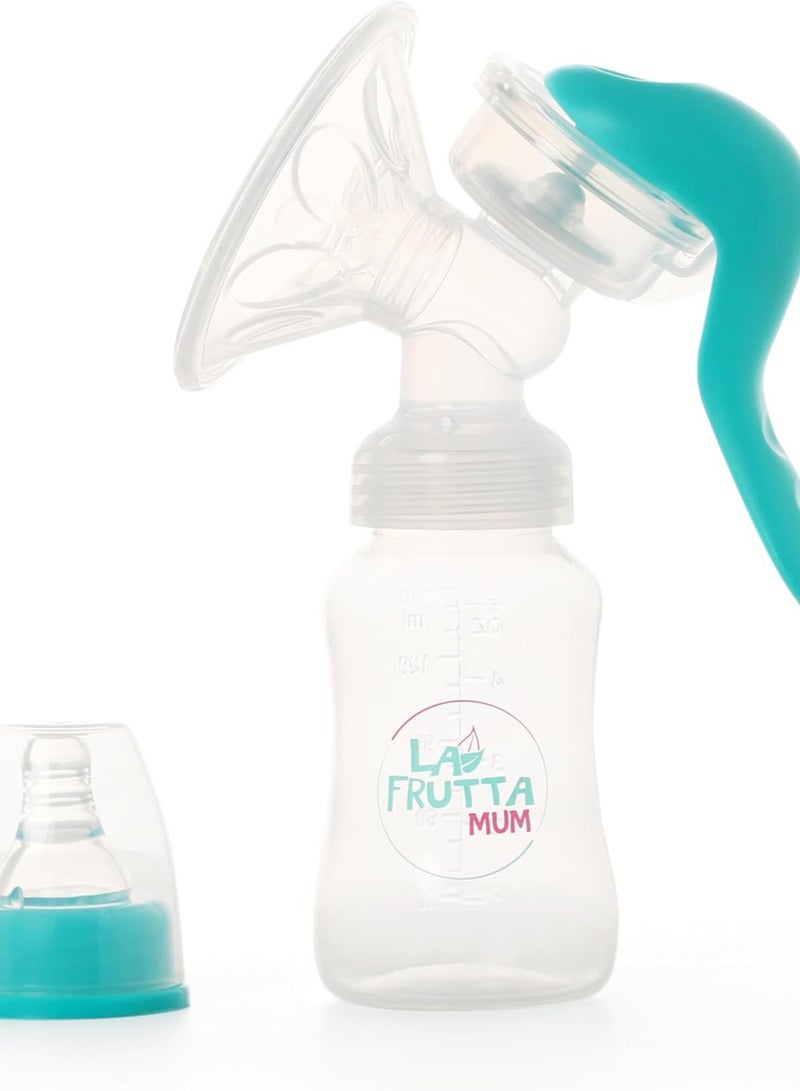 La FruttaNew Manual Breast Milk Pump, one size , Silicone Nipple, White