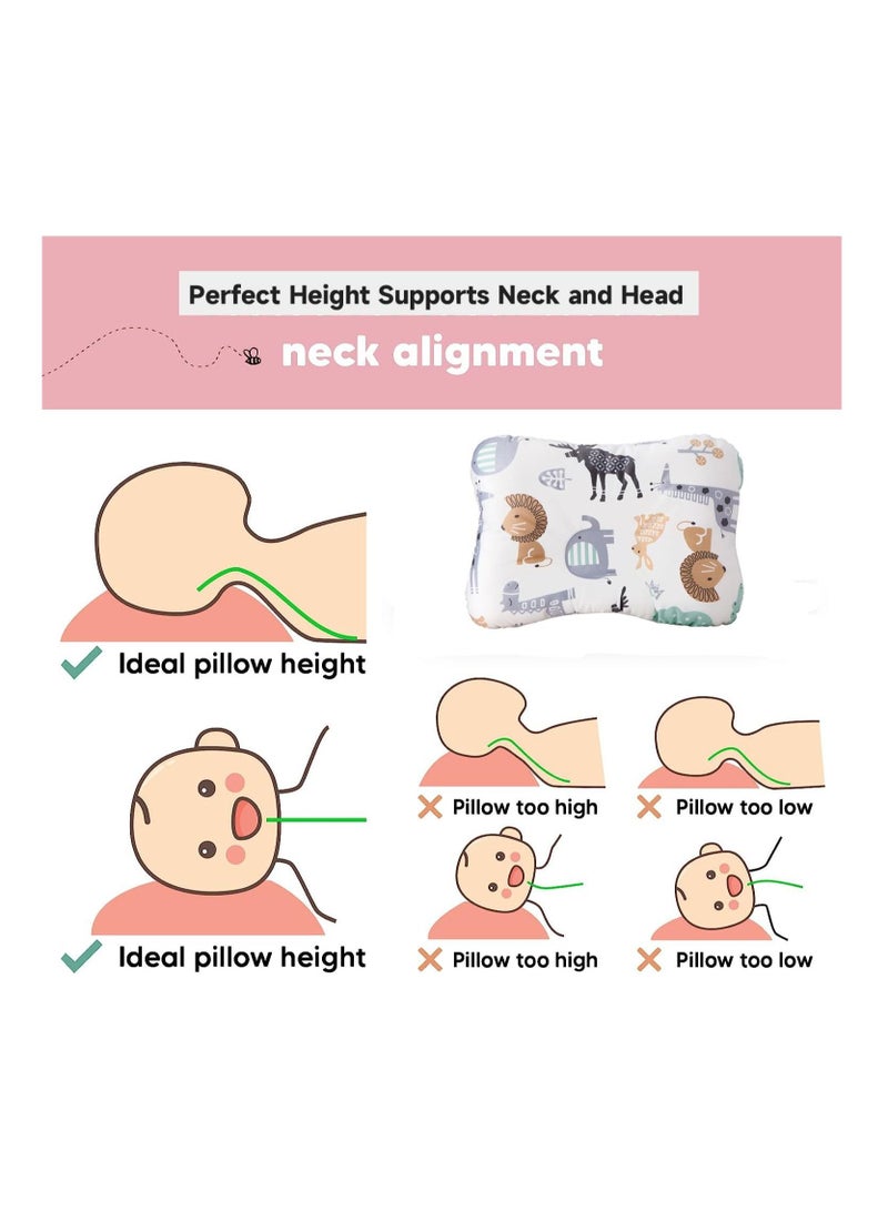 Excefore Soft Hypoallergenic Baby Pillow with Organic Cotton Cover - Machine Washable (Animal World) - Image 2