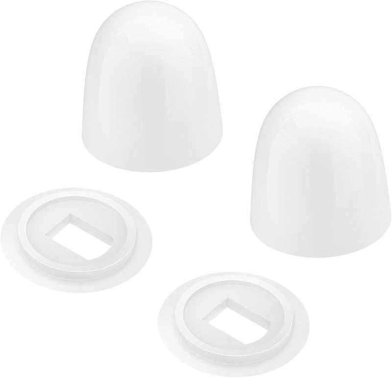 Canomo 4 Packs White Toilet Bolt Caps Toilet Seat Floor Bolts Caps Universal Floor Bolts Snap On Caps with Washers for Easy installation, 1.44 Inch Height - Image 5