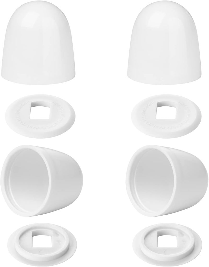 Canomo 4 Packs White Toilet Bolt Caps Toilet Seat Floor Bolts Caps Universal Floor Bolts Snap On Caps with Washers for Easy installation, 1.44 Inch Height - Image 1