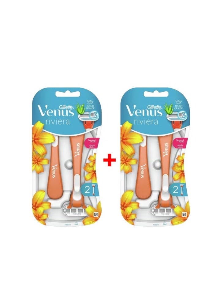 جيليت فينوس شفرات حلاقة للاستعمال مرة واحدة ريفيرا - 2 قطعة(عبوتين) - Image 1