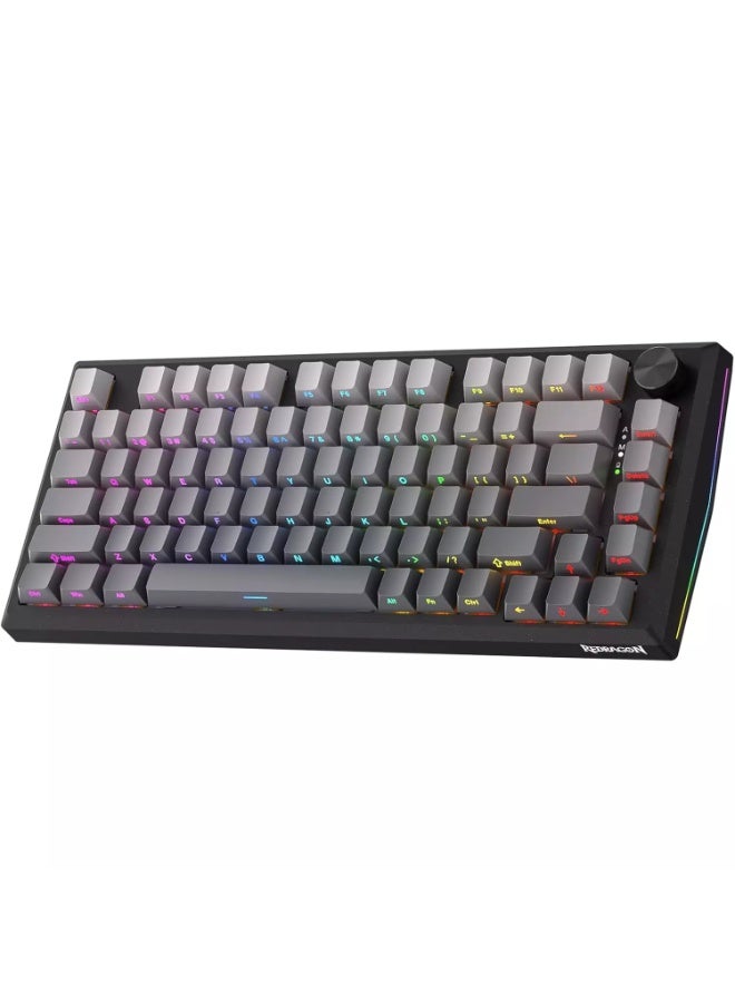 REDRAGON Gaming Keyboard PENUMBRA K687GG PRO Full Aluminum Alloy Hot-Swappable Mechanical Keyboard with 3-Mode Connection, Gasket Mount Structure, RGB Backlight, Multimedia Control Knob, and Lion L Linear Switches - Image 1