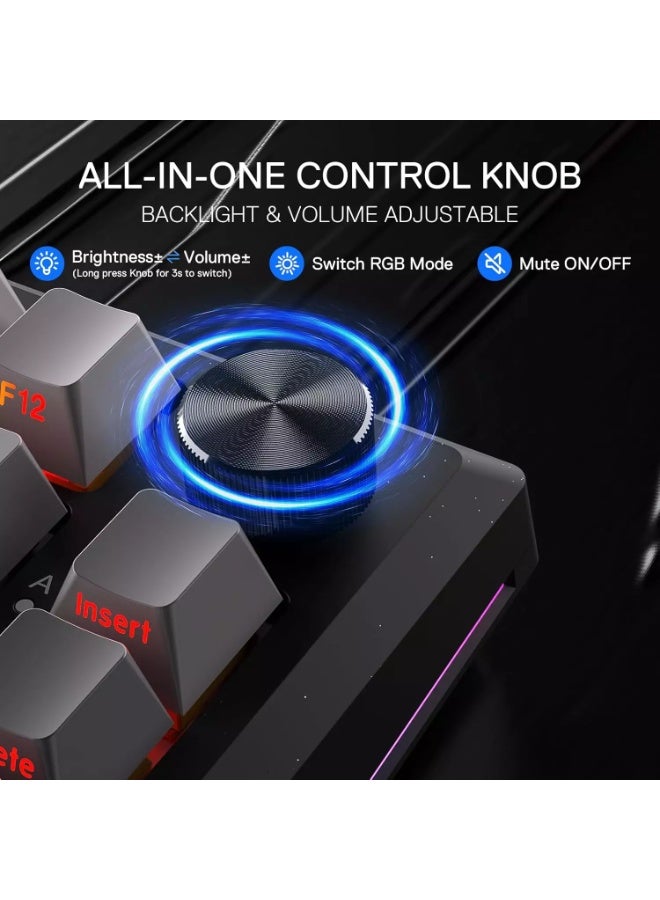 REDRAGON Gaming Keyboard PENUMBRA K687GG PRO Full Aluminum Alloy Hot-Swappable Mechanical Keyboard with 3-Mode Connection, Gasket Mount Structure, RGB Backlight, Multimedia Control Knob, and Lion L Linear Switches - Image 2