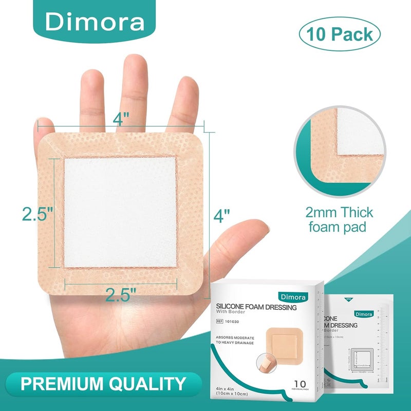 Dimora Silicone Foam Dressing with Border  Waterproof Silicone Scar Sheets - Image 2