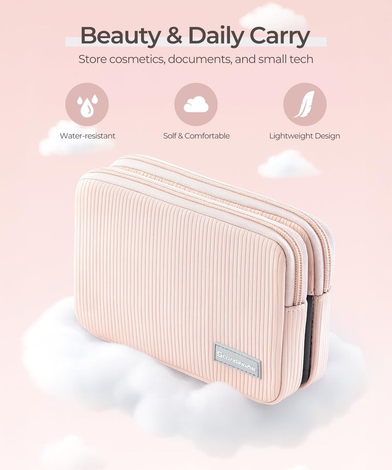 EPEDAL24 Preppy Makeup Bag, Rectangle Double Detachable Cosmetic Organizer, Clear Side Panel Portable Travel Pouches for In-Flight Essentials, Beauty & Tech Accessories, Gift for Women - Image 4