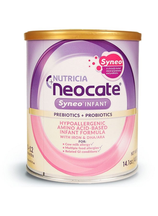 Neocate نيكوات سيينو للأطفال - حليب أطفال خالي من مسببات الحساسية، خالي من الألبان، قائم على الأحماض الأمينية مع ألياف بروبيوتيك و DHA/ARA - تركيبة صديقة للحساسية الغذائية - 14.1 أونصة (عبوة من 1) - Image 1