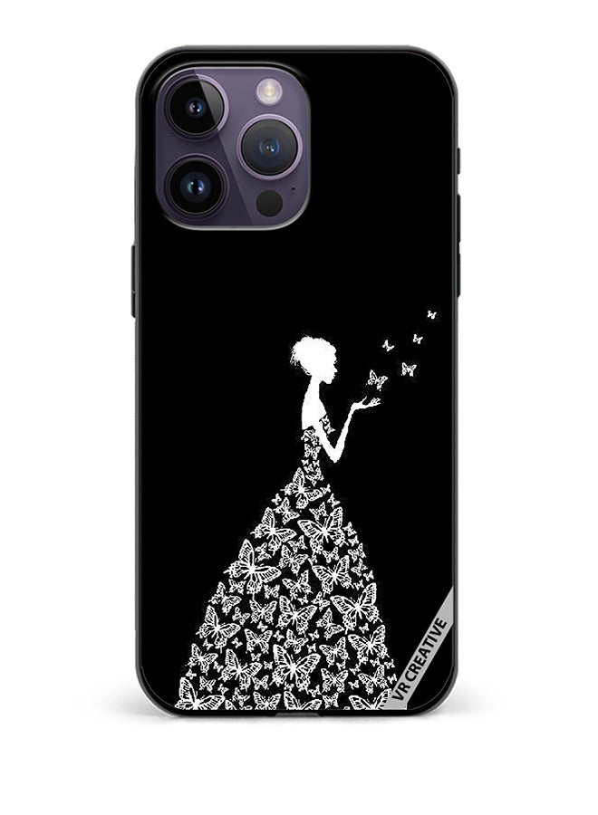 VR CREATIVE Protective Case Cover For Apple iPhone 15 Pro Max Girl In Butterfly Dress Design Multicolour