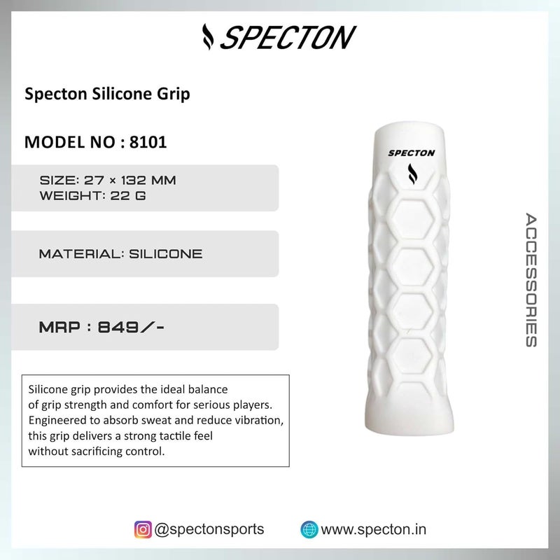 SPECTON Slilicon Pickleball Paddle Grip Wrap for Sweat Absorption & Anti-Slip, Universal Pickle Ball Sport Accessories, 27 x 132 mm, White - Image 2