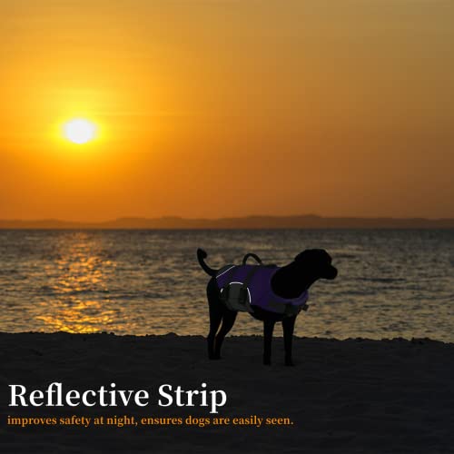 Mklhgty Dog Life Jacket, Reflective Adjustable Dog Vest with Rescue Handle for Swimming and Boating, Ripstop Pet Safety Life Preserver for Small, Medium, and Large Dogs - Image 4
