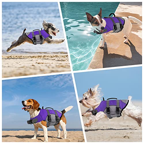 Mklhgty Dog Life Jacket, Reflective Adjustable Dog Vest with Rescue Handle for Swimming and Boating, Ripstop Pet Safety Life Preserver for Small, Medium, and Large Dogs - Image 5