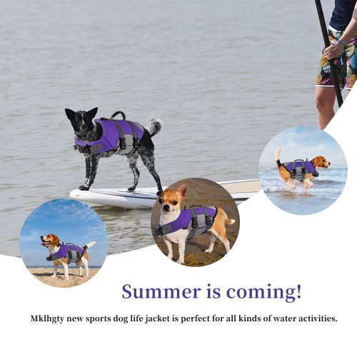 Mklhgty Dog Life Jacket, Reflective Adjustable Dog Vest with Rescue Handle for Swimming and Boating, Ripstop Pet Safety Life Preserver for Small, Medium, and Large Dogs - Image 3