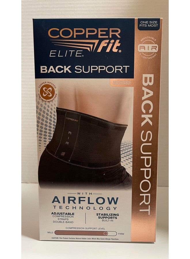 Copper Fit Copper Fit Elite Air Back Support Brace with Airflow Technology, Adjustable Compression Straps, Double Band, One Size Fits Most 