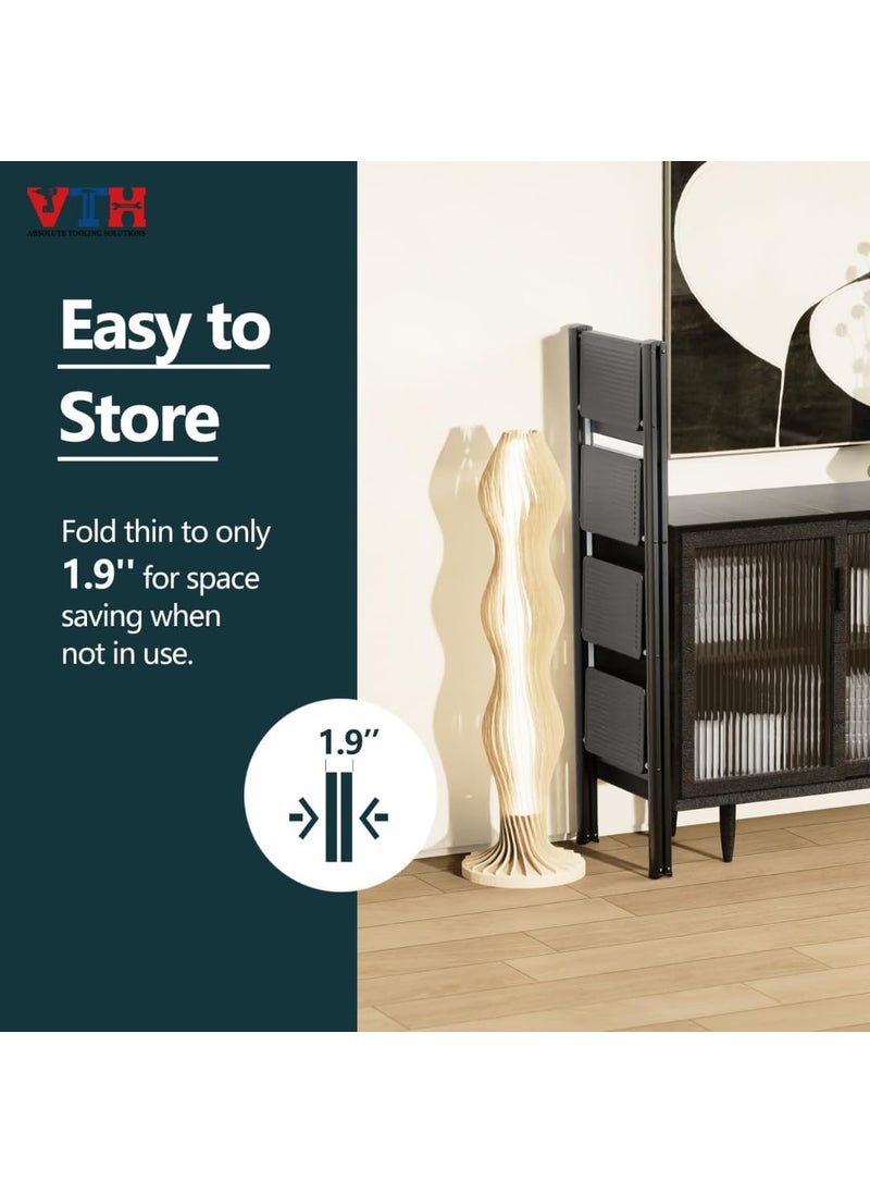 VTH WITH TAGLINE ABSOLUTE TOOLING SOLUTIONS VTH Steps Steel Ladder for Home Foldable Portable Stairs Versatile Use for Kitchen Bathroom Office Foot Stool Multipurpose Two Step Stool with 150 Kg Capacity 4 Steps  - Image 5