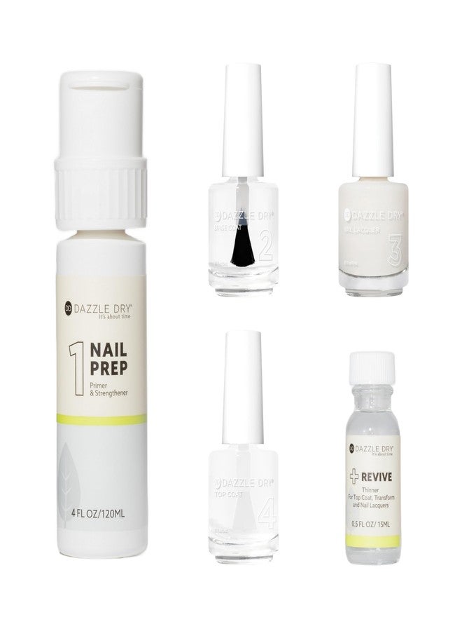 Dazzle Dry Full System Kit - Fine China - A sheer milky white. Simple and clean. (5 Piece Kit) - Image 1