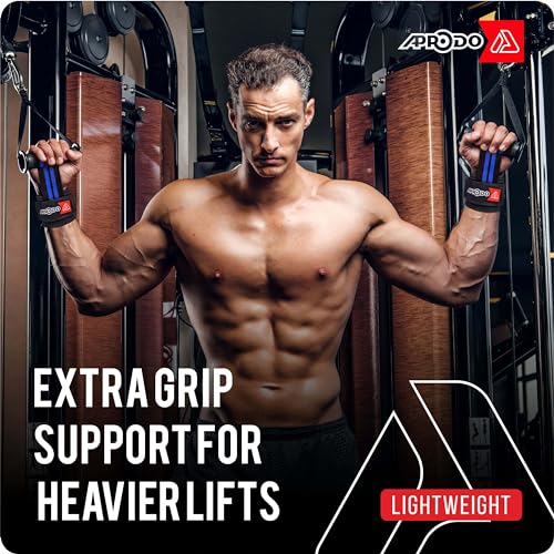 Aprodo Power Weight Lifting Cotton Bar Straps with Wrist Support Wraps, Gym Workout, Bodybuilding, Powerlifting, Strength Training for Men & Women (Black and Blue) - Image 3