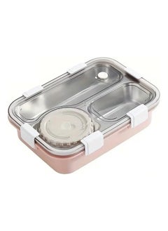 Brain Giggles BrainGiggles 3-Compartment Thermal Lunchbox with Removable Inner Tray - Insulated, Leak Proof Bento Box for Kids-Pink  - Image 1