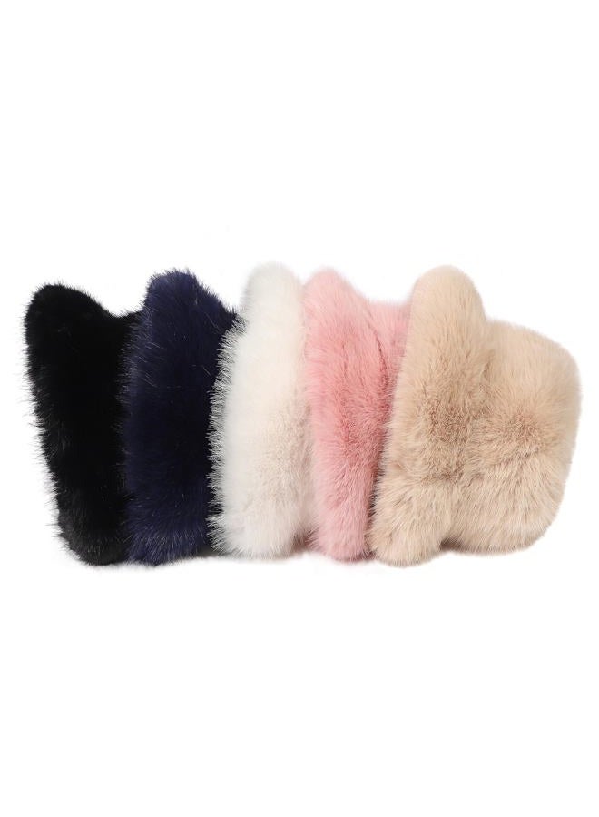 LA CARRIE Women's Fuzzy Wide Brim Faux Fur Bucket Hat Winter Warmer Fisherman Cap(Pink), Pink, One size - Image 5