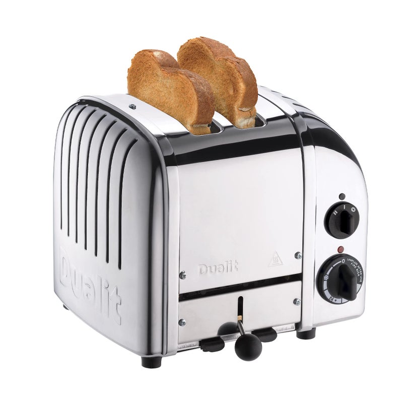 Dualit Dualit Classic 2 Slice NewGen Toaster  Stainless Steel  Hand Built in the UK  Replaceable ProHeat elements  Defrost Bread  Mechanical Timer  Polished Classic Toaster 