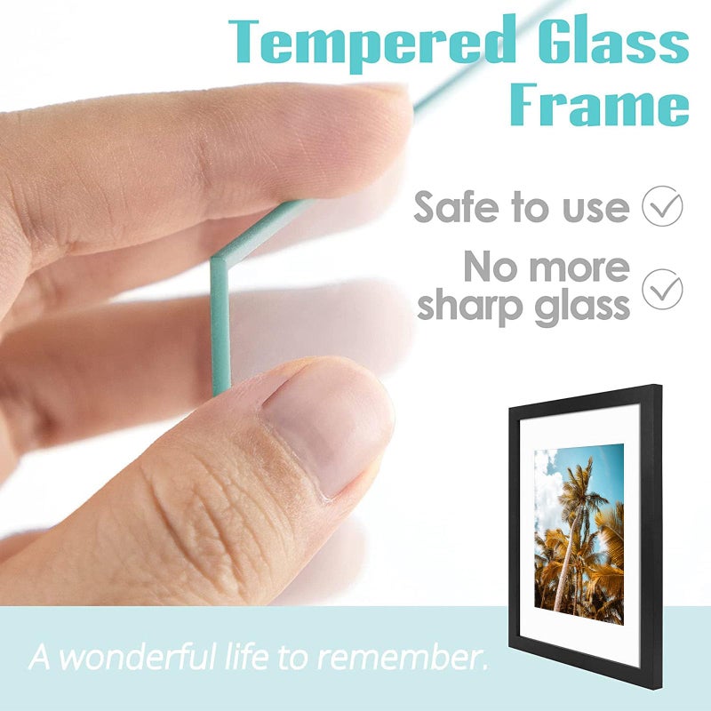 Frametory, 11x14 Picture Frame - Made to Display Pictures 8x10 with Mat or 11x14 Without Mat - Wide Molding - Pre-Installed Wall Mounting Hardware (Black, 2 Pack) - Image 3