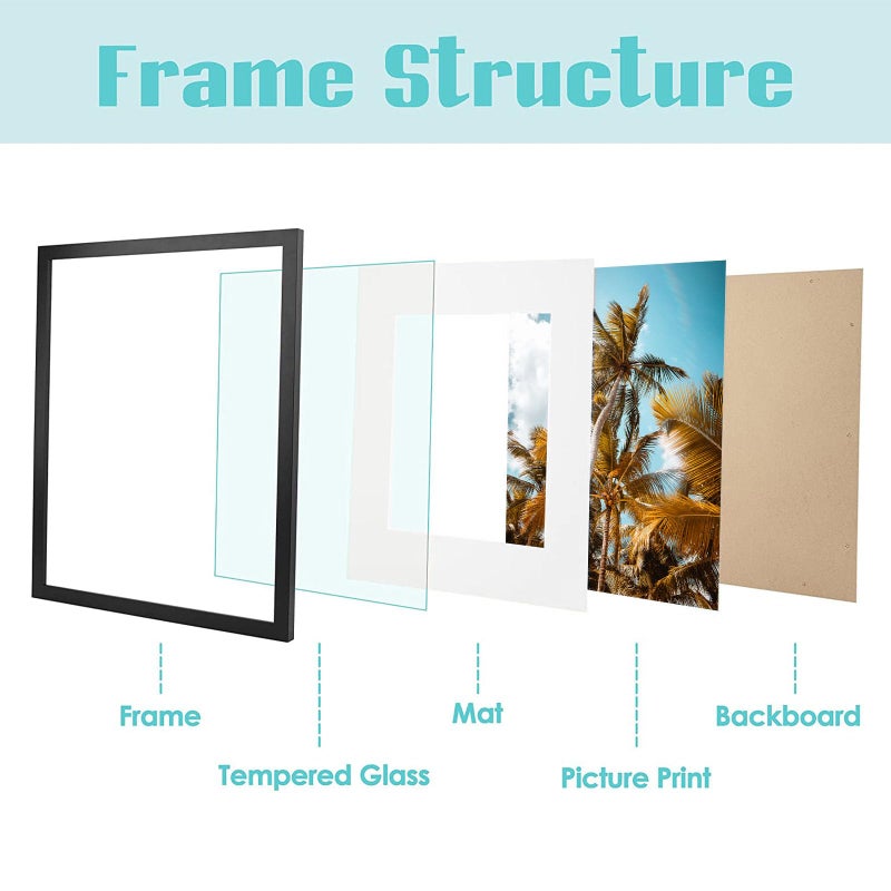 Frametory, 11x14 Picture Frame - Made to Display Pictures 8x10 with Mat or 11x14 Without Mat - Wide Molding - Pre-Installed Wall Mounting Hardware (Black, 2 Pack) - Image 4