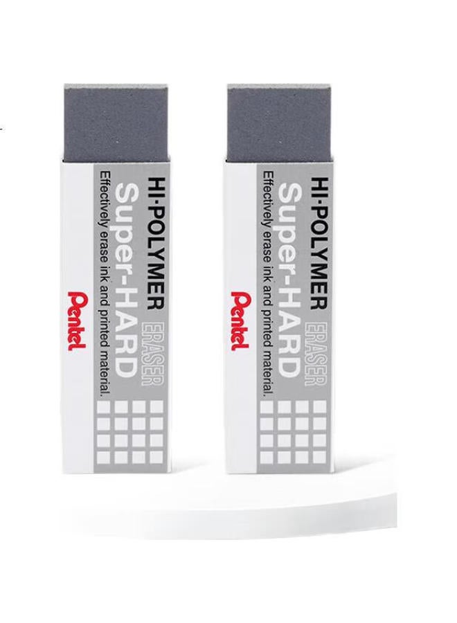 Pentel Fountain Pen Eraser, Matte Eraser, Gel Pen, Ballpoint Pen Eraser, Zeb-20 Gray, 2-Pack - Image 2