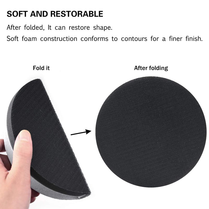 POLIWELL 6 Inch (150mm) Interface Pad Hook and Loop Soft Sponge Cushion Buffing Pads, 2 Pack - Image 4