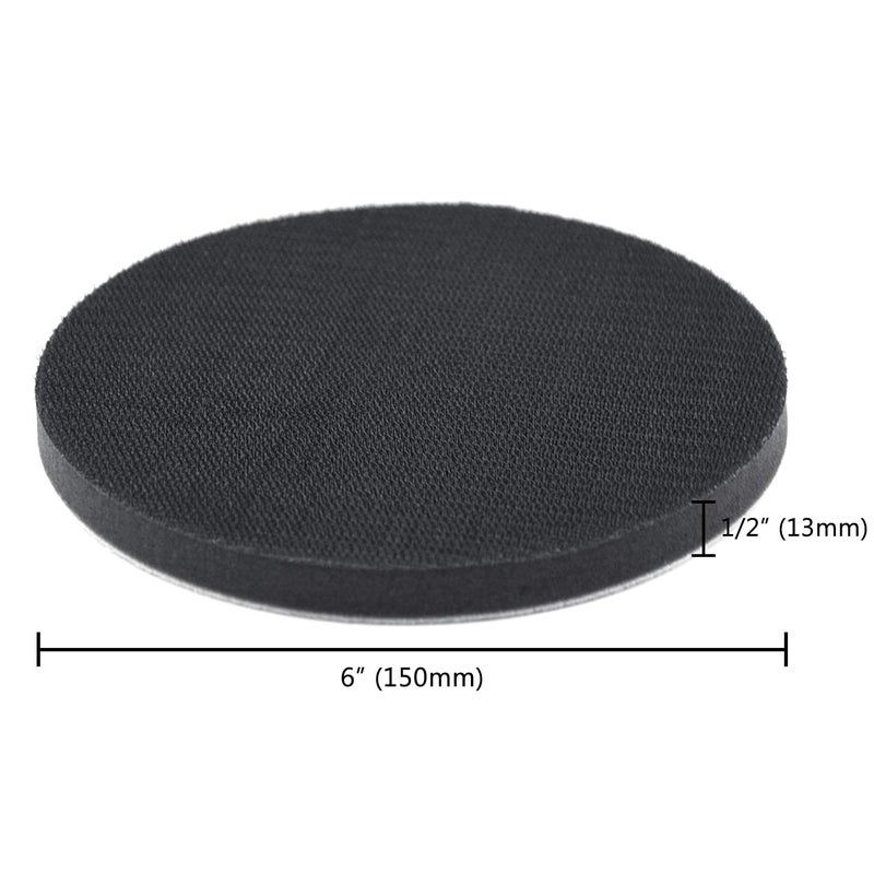 POLIWELL 6 Inch (150mm) Interface Pad Hook and Loop Soft Sponge Cushion Buffing Pads, 2 Pack - Image 2
