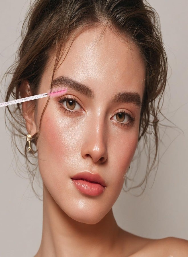 MyAoKuE-UP 100 قطعة من عصي الماسكارا القابلة للاستخدام مرة واحدة فرشاة كريستال مزدوجة الطرف فرشاة ماسكارا مزدوجة فرشاة شفاه أداة تجميل (وردي فاتح، 100) - Image 4