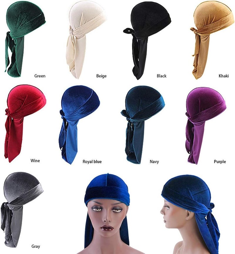 كلاراكو قبعة دوراج مخملية للرجال والنساء، قبعة قرصان حريرية ملفوفة - Image 2