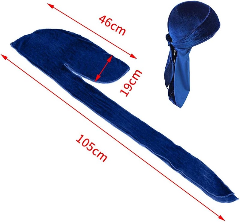 كلاراكو قبعة دوراج مخملية للرجال والنساء، قبعة قرصان حريرية ملفوفة - Image 5