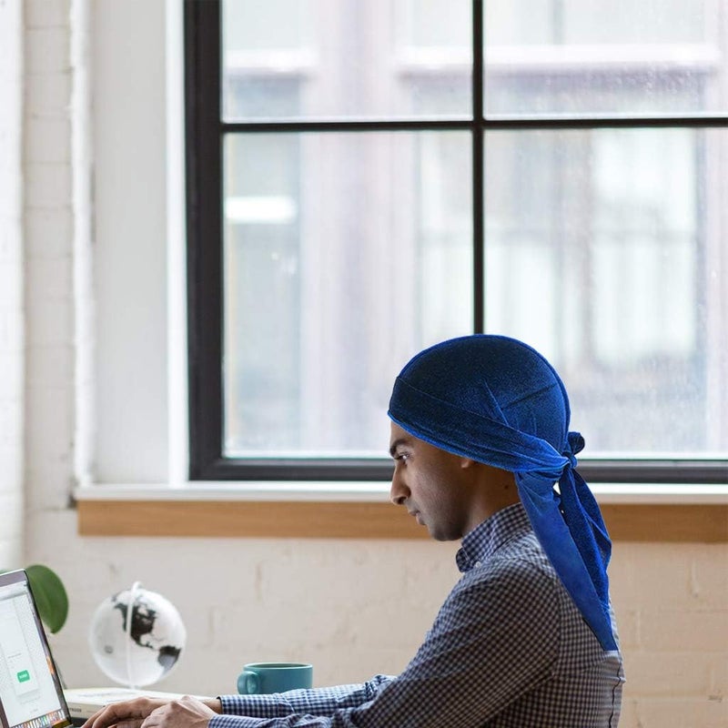 كلاراكو قبعة دوراج مخملية للرجال والنساء، قبعة قرصان حريرية ملفوفة - Image 3