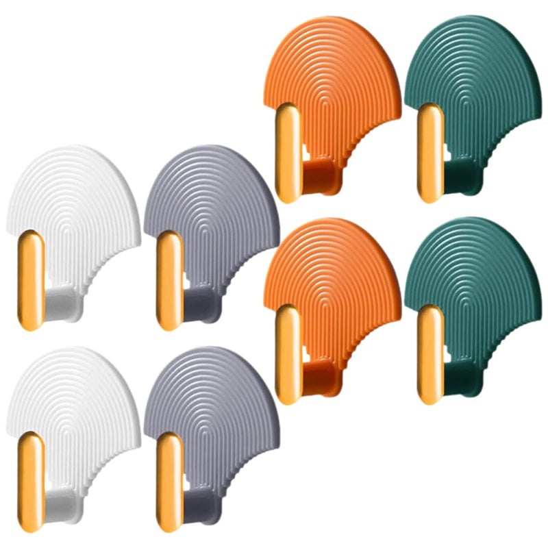 8 Pack Multicolor Heavy Duty Self-Adhesive Wall Hooks No Drilling - Image 2