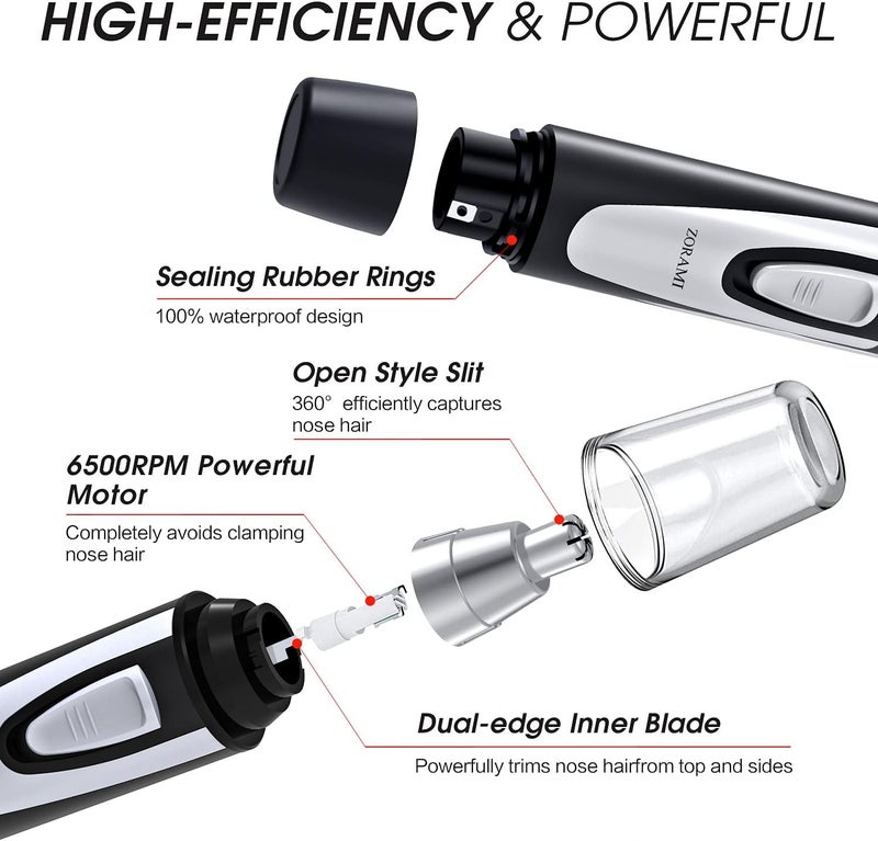 ZORAMI 2025 Professional Ear & Nose Hair Trimmer - Painless, Waterproof, Dual-Edge Blades - Image 4