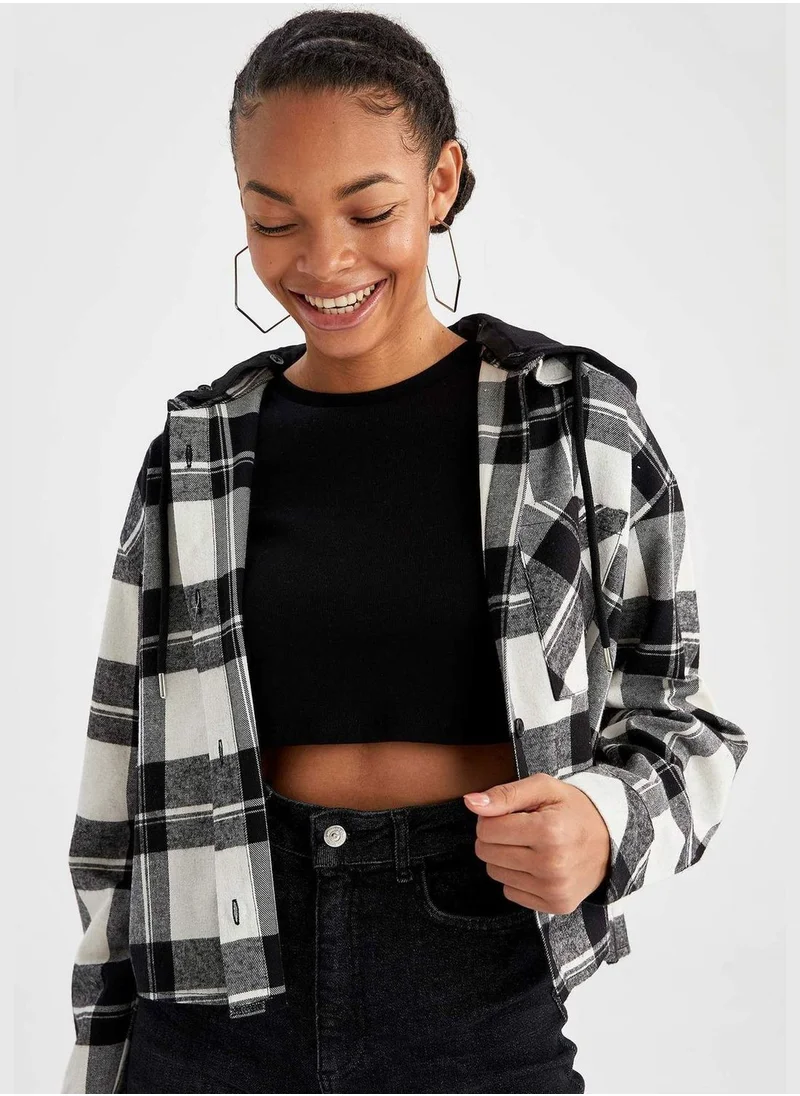 DeFacto Long Sleeve Check Print Flannel Shirt