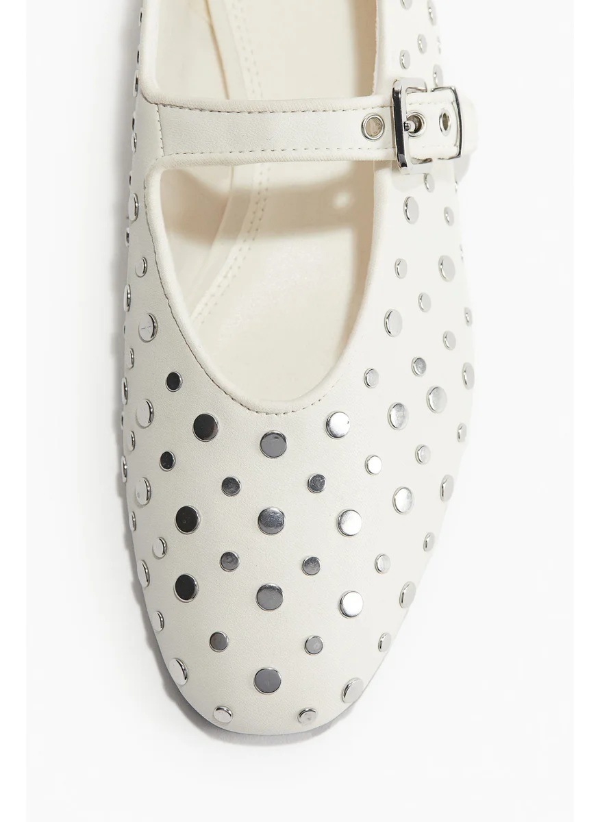اتش اند ام Studded Mary Jane Ballet Pumps