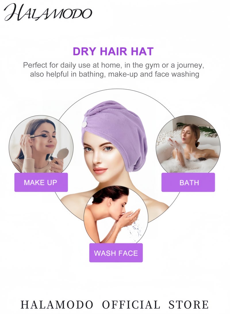 HALAMODO Pack of 2 Hair Towel Set Blue/Pink - Image 5