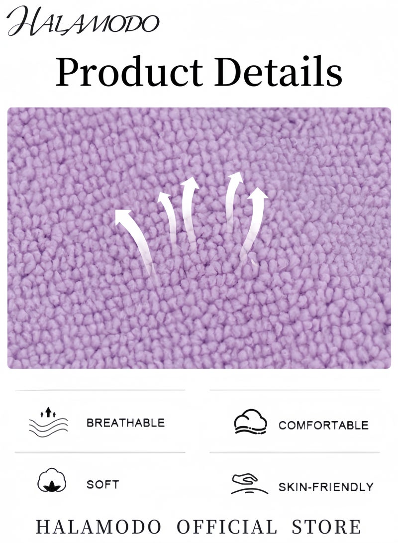 HALAMODO Pack of 2 Hair Towel Set Blue/Pink - Image 2