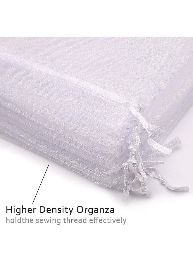 ECVV 100Pcs 2.8'x3.6'(7x9cm) White Organza Bags, Wedding Favor Bags with Drawstring, Jewelry Gift Bags Organza Favor Bags for Party, Festival, Christmas Festival Candy Bags - Image 4