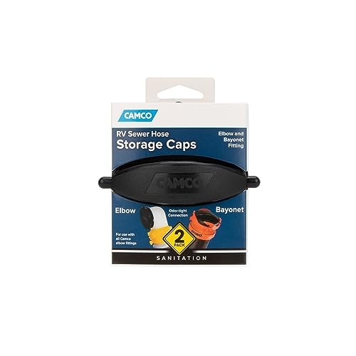 Camco Rhino Flex Cap Bayonet and Elbow Cap - Seals Both Ends of Your Sewer Hose to Form a Odor Tight Connection While Storing (2 Pack) (39753) - Image 4